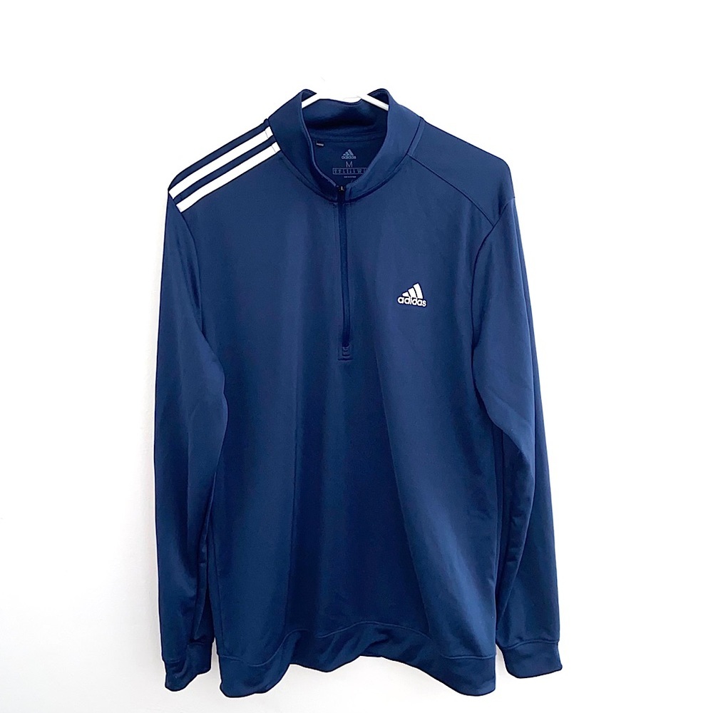 Adidas 1/4 Zip Men’s Blue Pullover Size M